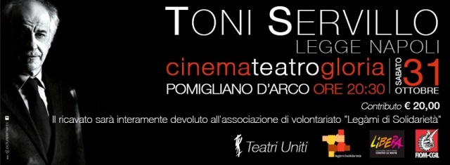 ‘Servillo legge Napoli’ a sostegno di Legami di solidarietà