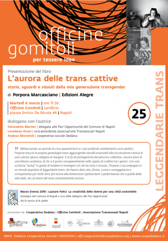 Coop. Dedalus. Presentazione del libro ‘L’aurora delle trans cattive’