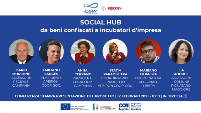 Cooperativa Apeiron. Presentazione Social Hub da beni confiscati a incubatori d’impresa