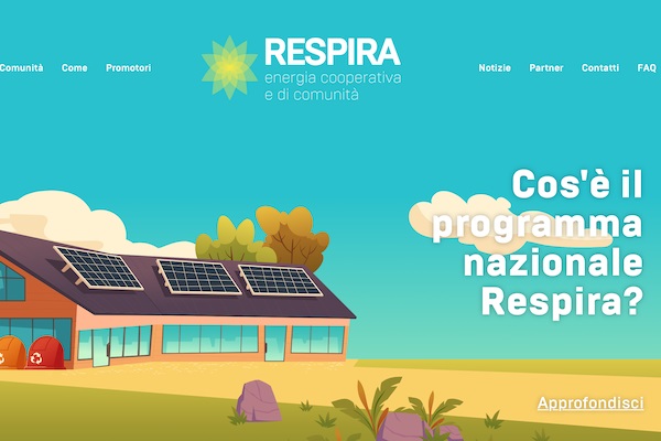 Coopfond. Respira: è online la piattaforma per creare comunità energetiche in forma cooperativa